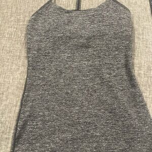 LULULEMON Tank Womens Size 6 Dark Gray Power Y Padded Athleisure Racerback